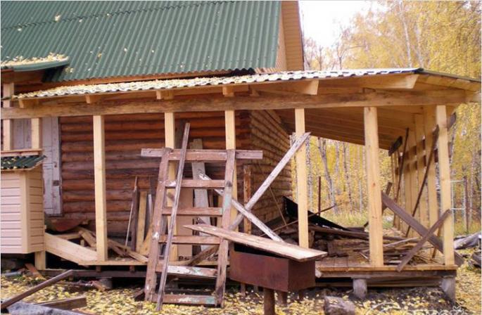 Cum să atașați o verandă la o casă de țară: instrucțiuni pas cu pas de primă mână Atașați o verandă la casa dvs. de țară cu propriile mâini